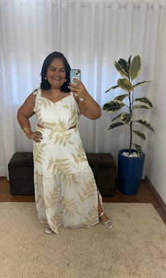 Vestido estampado folhagem